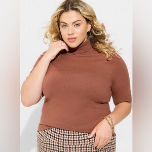 Torrid Brown Everyday Soft Turtleneck Sweater in Root Beer